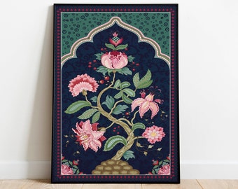 Indian Tree of Life Print, Vintage Persian Floral Art (Digital Download)