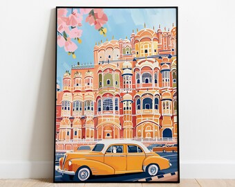 Hawa Mahal Art Print: Jaipur Palace Poster, India Travel (Digital Download)