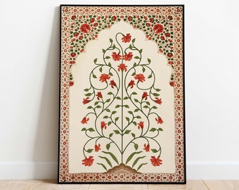 Indian Floral Pichwai Painting, Boho Wall Art (Digital Download)