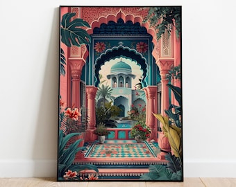 Jaipur Palace Print, Whimsical Indian Architecture (Digital Download)