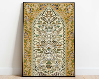 Arte mogol, Estampados florales, Decoración de sala de estar, Imprimible, Vintage indio, Póster, Arte de pared, Pinturas