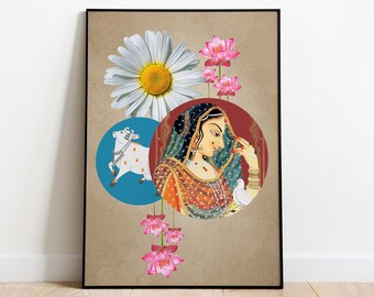 Desi Indian Pop Art Print, Abstract Collage (Instant Download)
