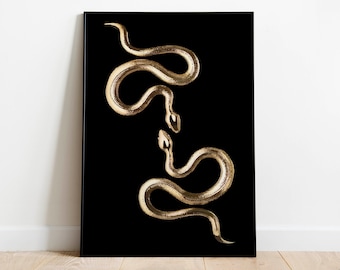 Gold Snake Print, Mode Wand Kunst (Digitaler Download)