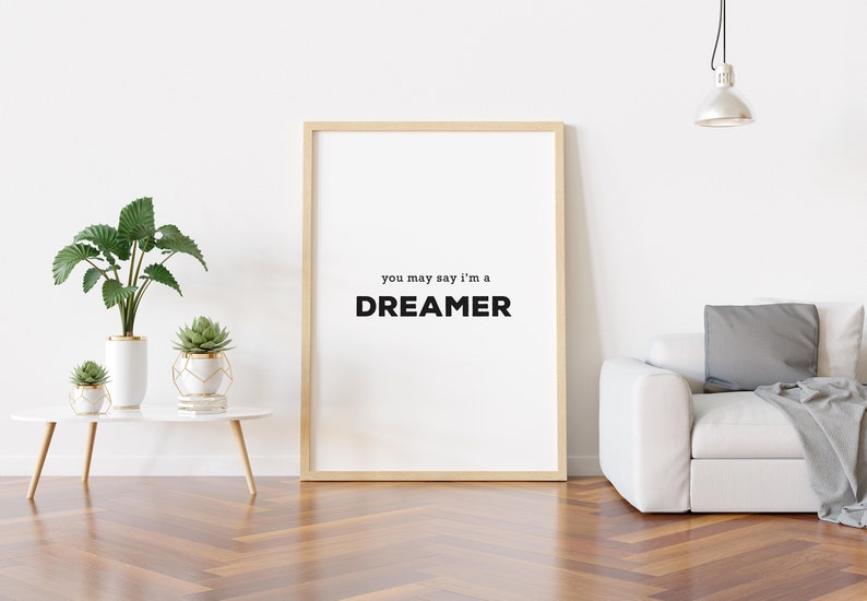 Dreamer, John Lennon, Beatles, Printable Quotes, Digital Prints, Gifts, Quote Print, Downloadable Prints, Home Decor, Music Quotes image 2