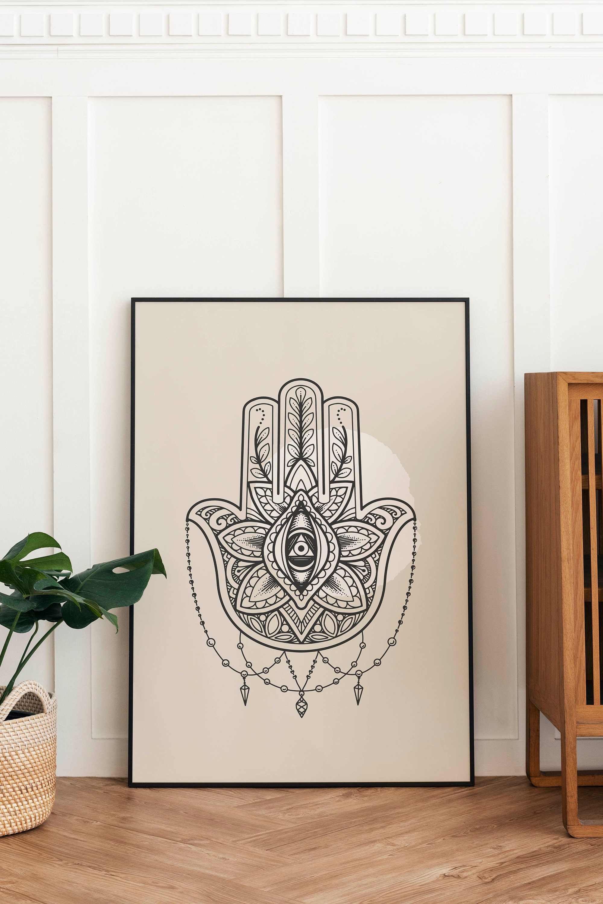 Hamsa Hand Mandala Wall Art Buddhist Painting Tattoo Etsy