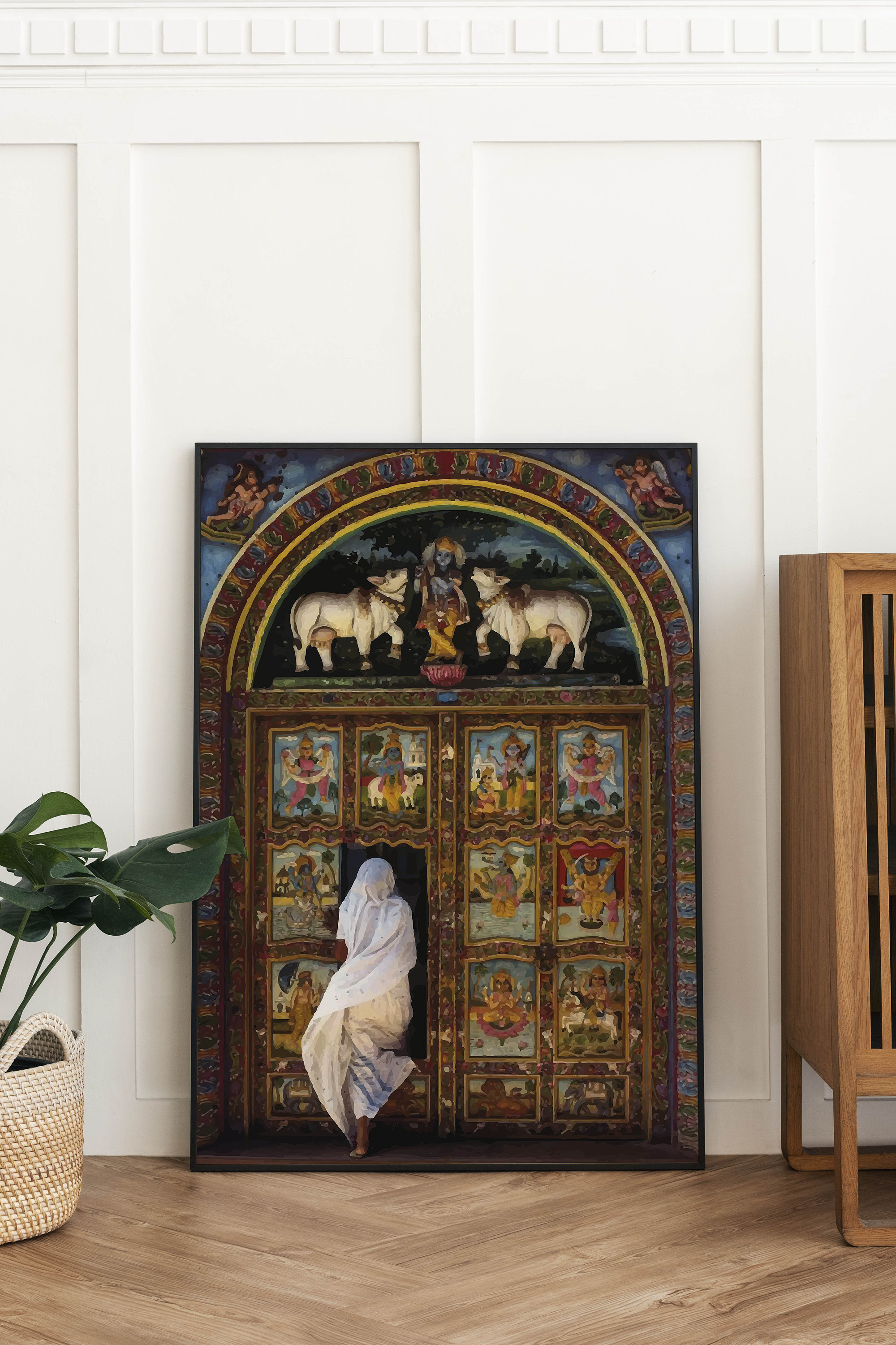 Indian Temple Wall Art Digital Photo Indian Folk Art Living Etsy