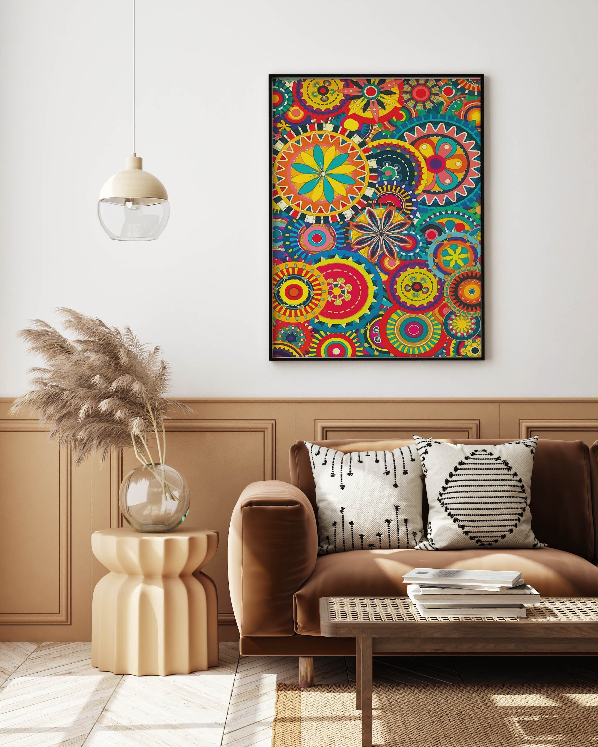 Indian Pop Art Print, Colorful Pinwheel Mela Poster (instant