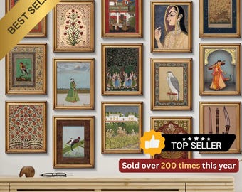 Indian Mughal Art Prints, Gallery Wall Set of 15 (Digital Download)