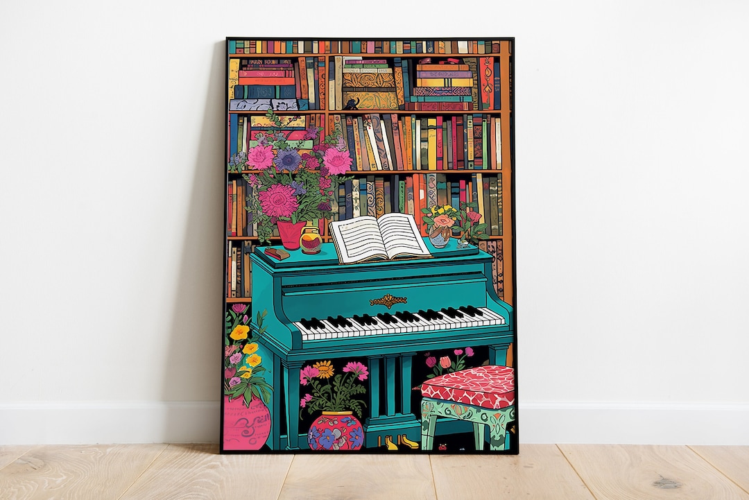 Vintage Piano Art Print - Library Décor, Music Room (digital Download ...