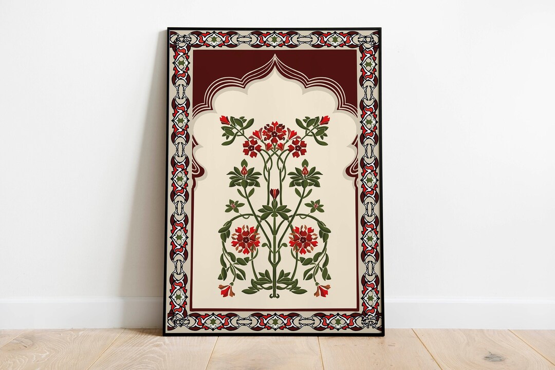 Indian Floral Wall Art Printable, Living Room Decor, Instant Download ...
