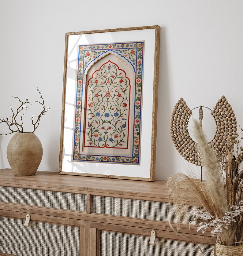 Vintage Islamic Floral Inlay Wall Art, Boho Home Decor (printable) - Etsy