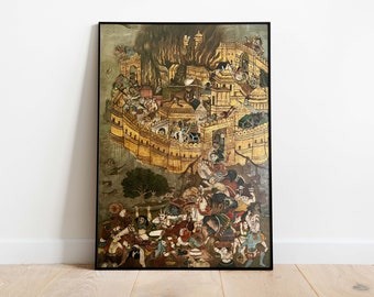 Vintage Mughal Royal Palace Wall Art Print – Historic Indian Artwork (Digital Download)