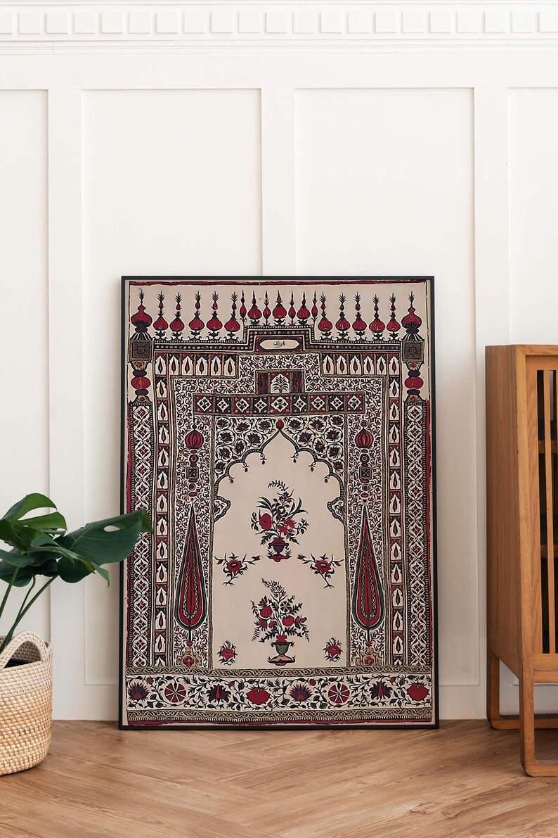 Vintage Mughal Art Print, Indian Floral Wall Decor (digital Download ...