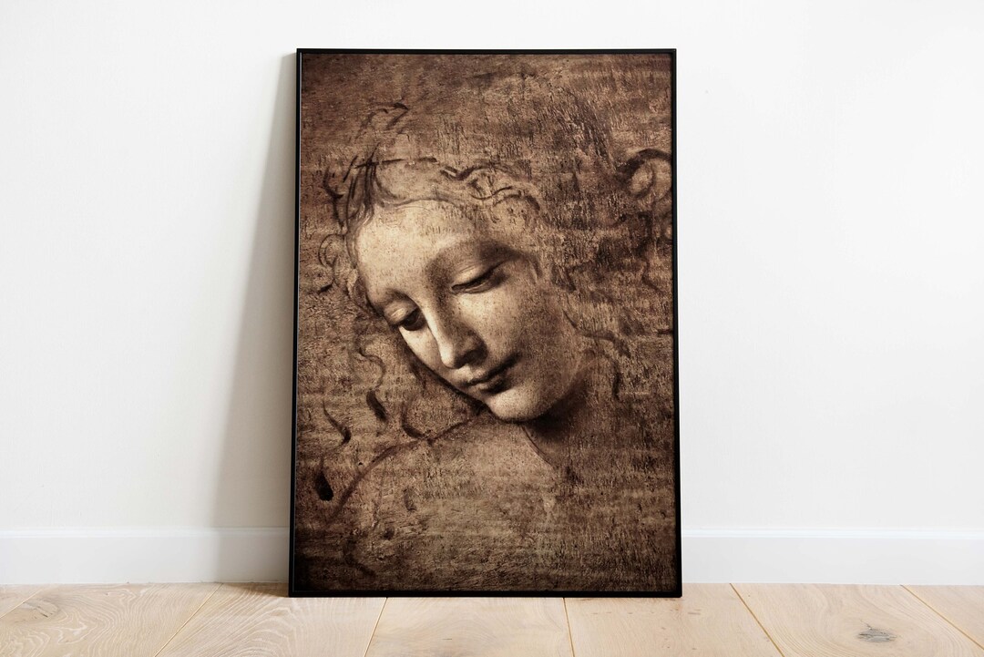 Leonardo Da Vinci's La Scapigliata, Famous Paintings, Vintage Art