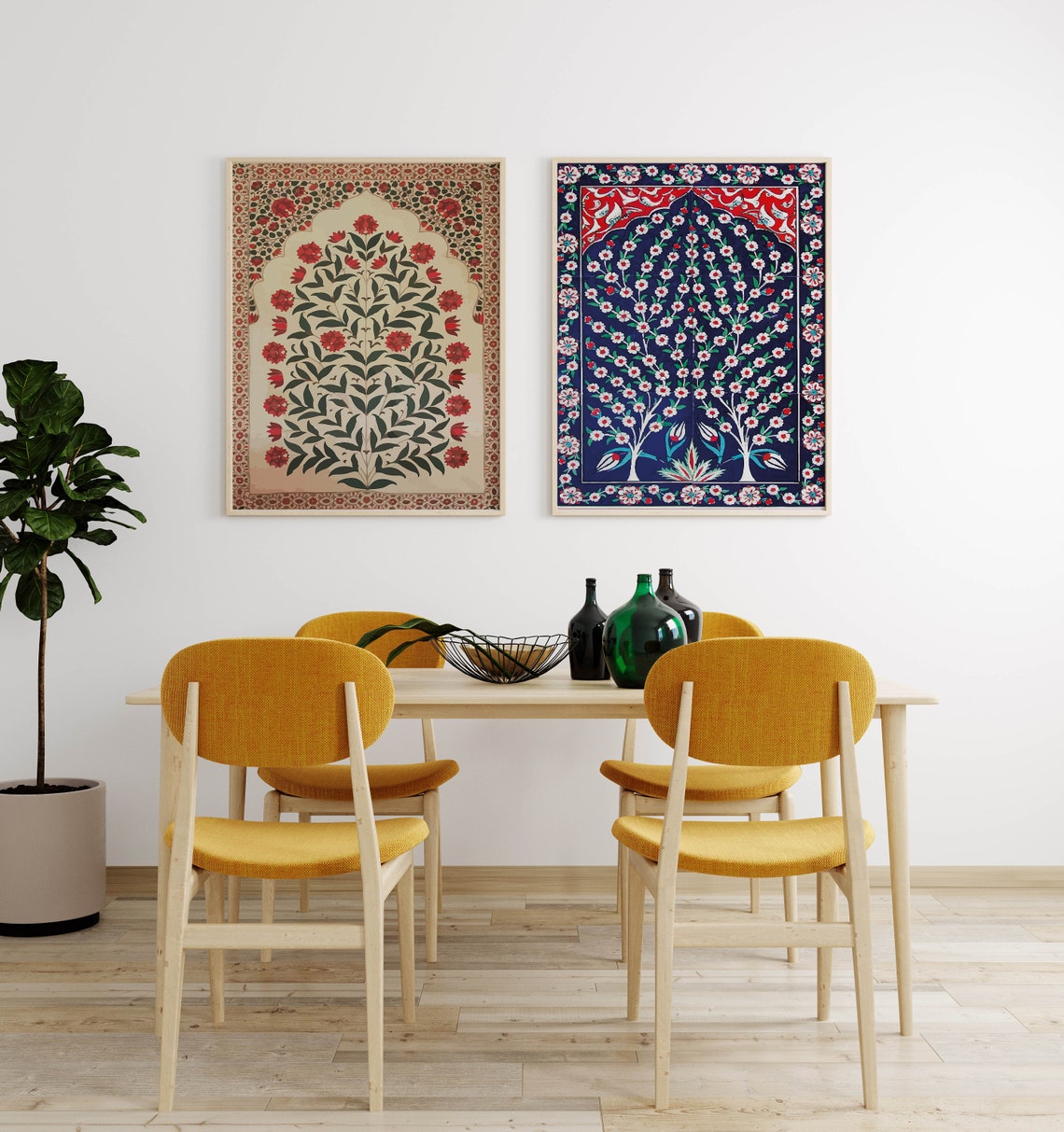 Indian Folk Art Floral Prints Living Room decor Printable Etsy