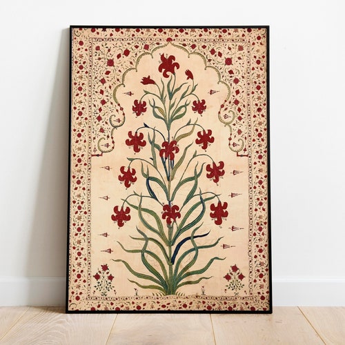 Indian Floral Wall Art Printable Living Room Decor Instant - Etsy