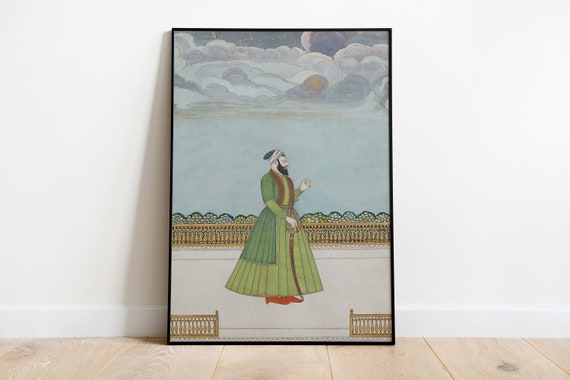 Vintage Mughal Painting, Indian Royal Art Poster (Instant Download)