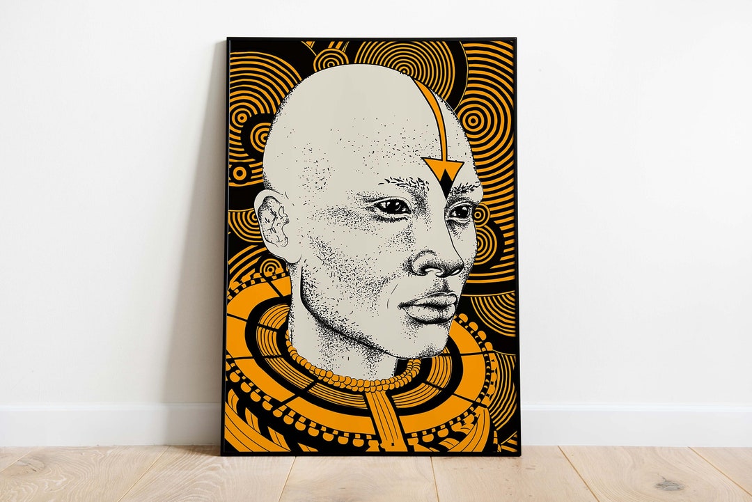 African Wall Art, Tribal Poster, Printable Instant Download, Living Room Decor, African American