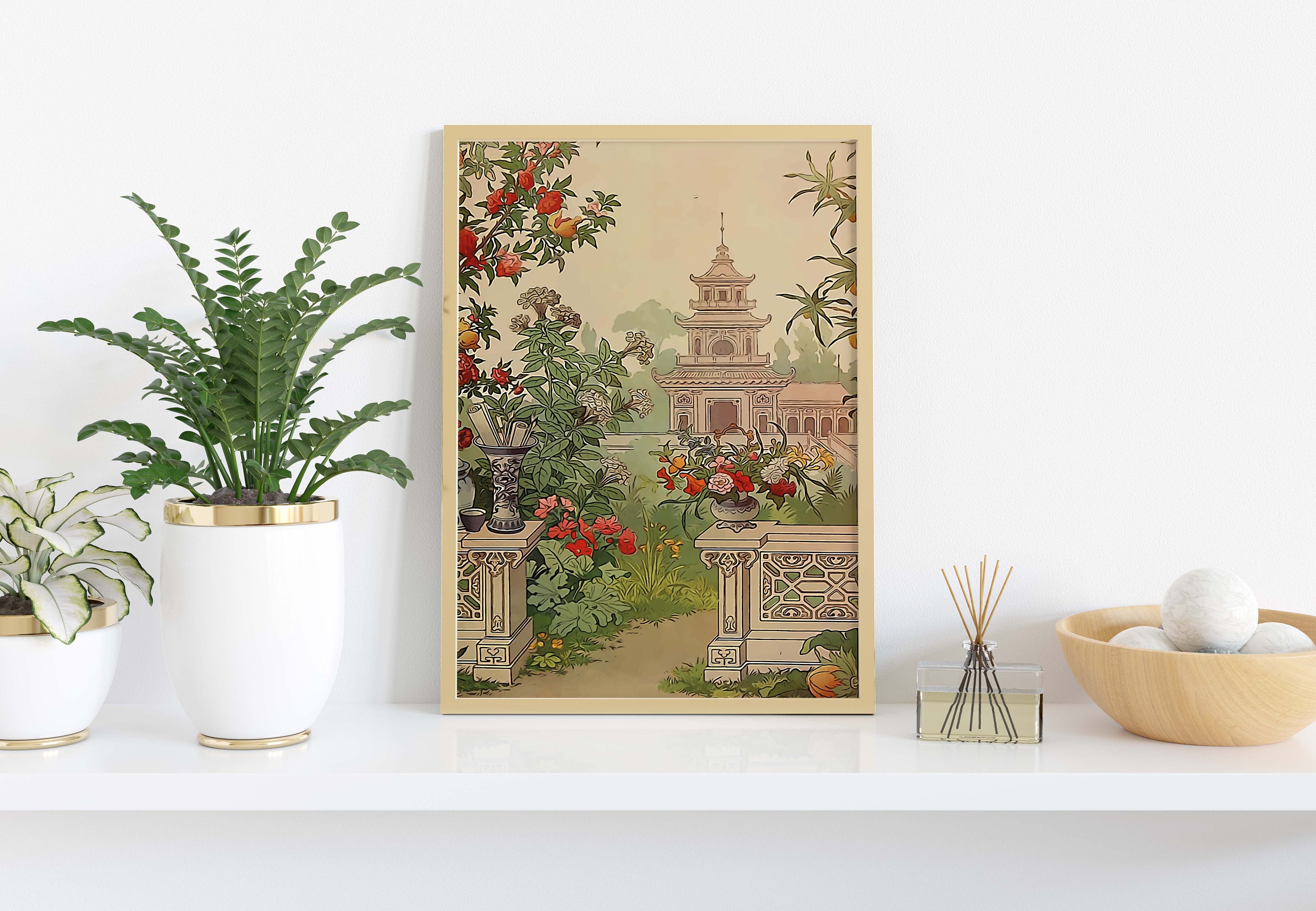Vintage Chinese Tapestry Wall Art Living Room Decor Oriental Etsy