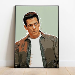 Salman Khan Poster, Bollywood Pop Art Decor, Digital Prints, Instant Download, Bollywood Art, Home Decor, Wall Art