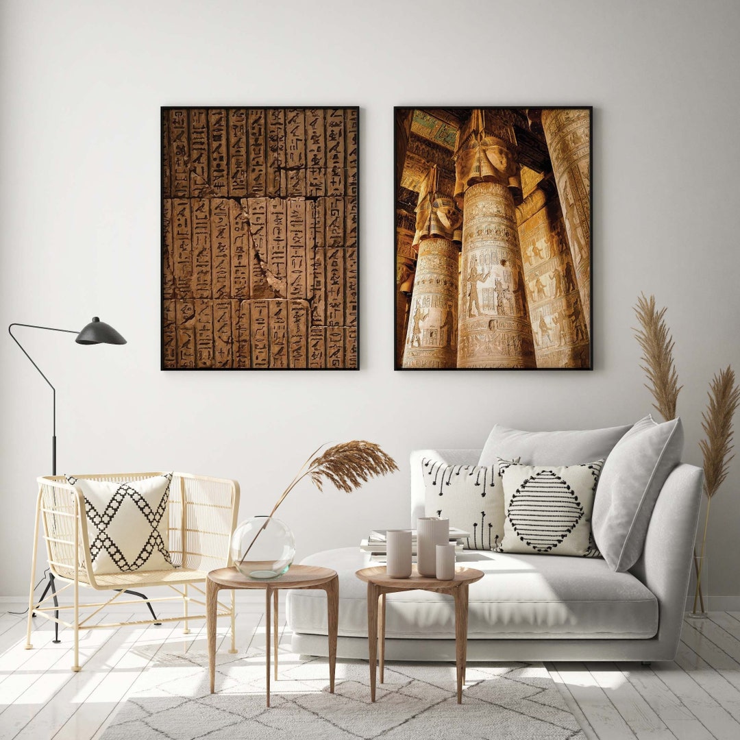 Tableau Toile Art Déco Égyptienne – 90x60cm – Impression Giclée – Bella And Home Decor