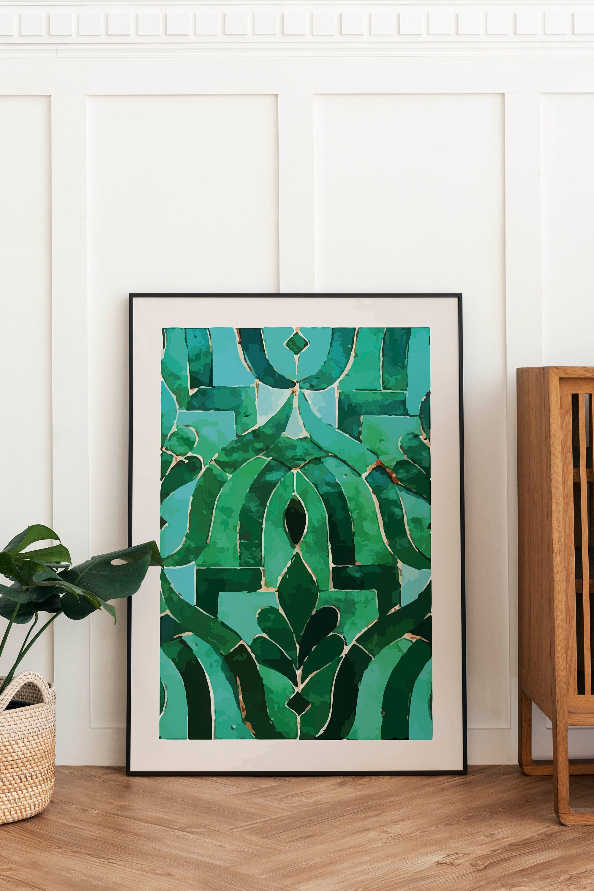 Moroccan Wall Art Living Room Decor Abstract Painting Etsy