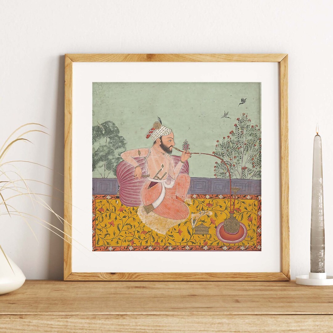 Mughal Royal Raja Art Print, Vintage Indian Decor (digital Download) - Etsy