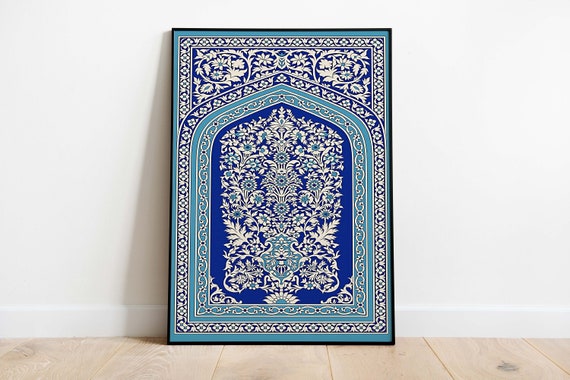 Floral Islamic Wall Art Print, Vintage Mughal Painting (Digital Download)