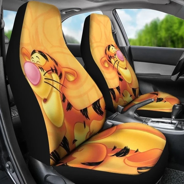 Discover 2pcs Tigger Car Seat Covers,Cartoon Car Seat Covers,Car Accessory,Seat Covers For Car,Car Seat Protector,Disney Fan Gifts,Auto Seat Covers