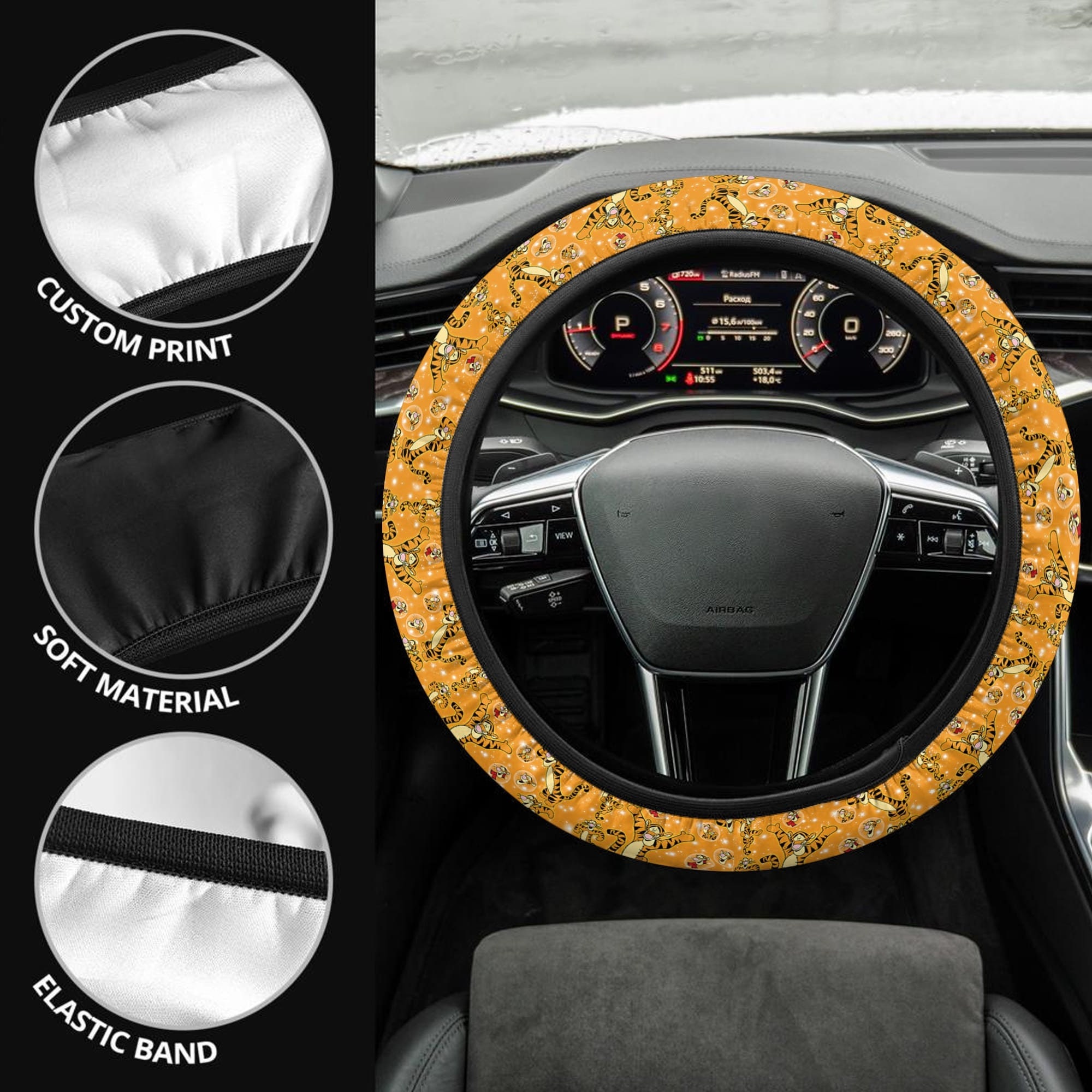 Tigger Orange Steering Wheel Cover,Disney Car Accessories,Steering Wheel Cover