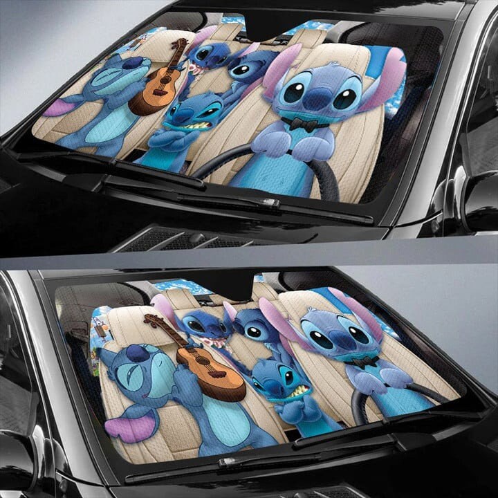 Stitch windshield sun shade deals