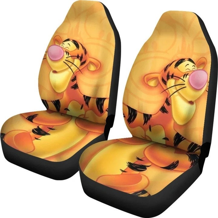 Discover 2pcs Tigger Car Seat Covers,Cartoon Car Seat Covers,Car Accessory,Seat Covers For Car,Car Seat Protector,Disney Fan Gifts,Auto Seat Covers