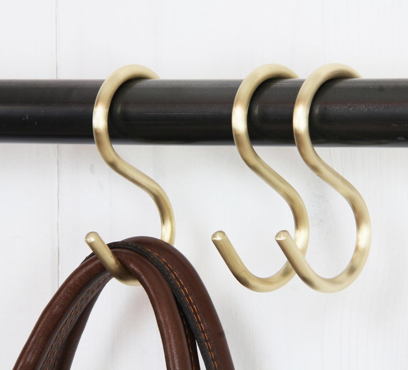 S Haken Messing Wandhaken Kleiderhaken Handtuch Haken | Etsy