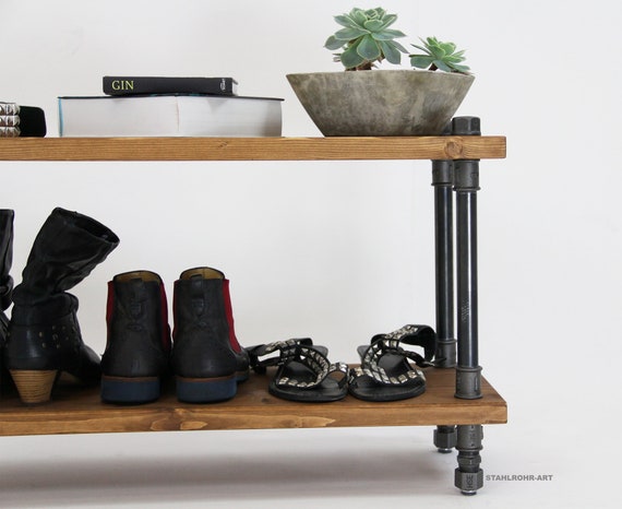 Shoe Shelf Wardrobe Industry Vintage Look Industrial Pipe Etsy
