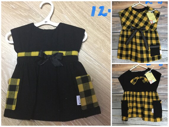 mustard checked dress
