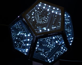 Dodecahedron Mirron Tabel Lamp, Table Decorations, Ambient Lights, Unique Gifts, Holiday gifts, Party Lightings