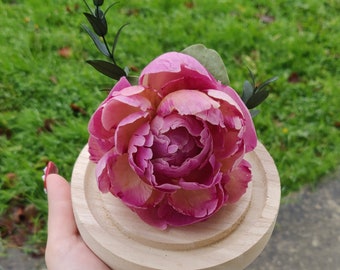 Cloche d'une pivoine éternelle lyophilisée fleurs naturelles décoration originale - Taille S