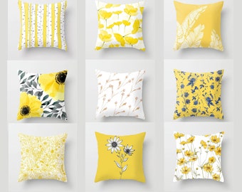 yellow flower cushions
