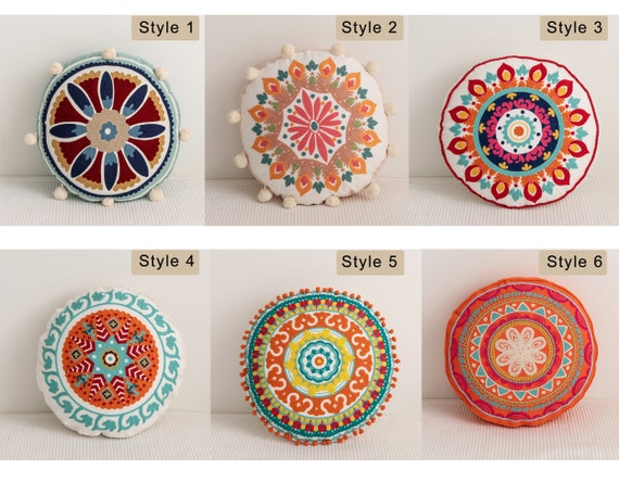 Boho Round Chair Cushion 18 Cotton Indoor Outdoor Canada Boho Round Chair Cushion 18 Cotton, 18 Inch Round Chair Cushion Covers