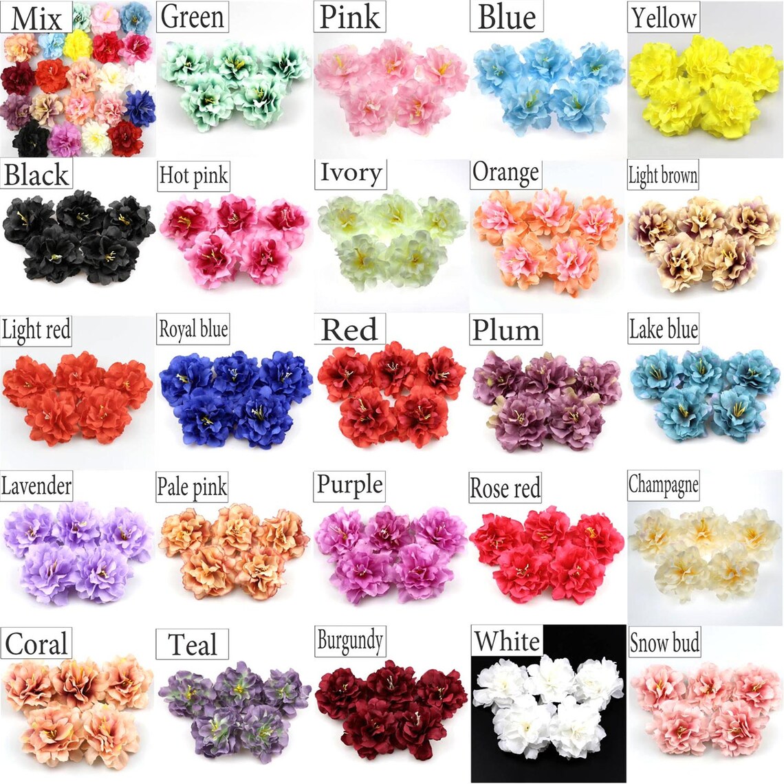 50pc 8cm Peony Flower Heads in Bulk for Crafts Silk Peony Rose Etsy