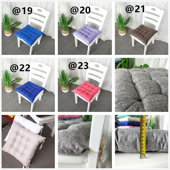 21 Colors Square Chair Cushion Pad/16 18 20 Thicken Cotton Linen