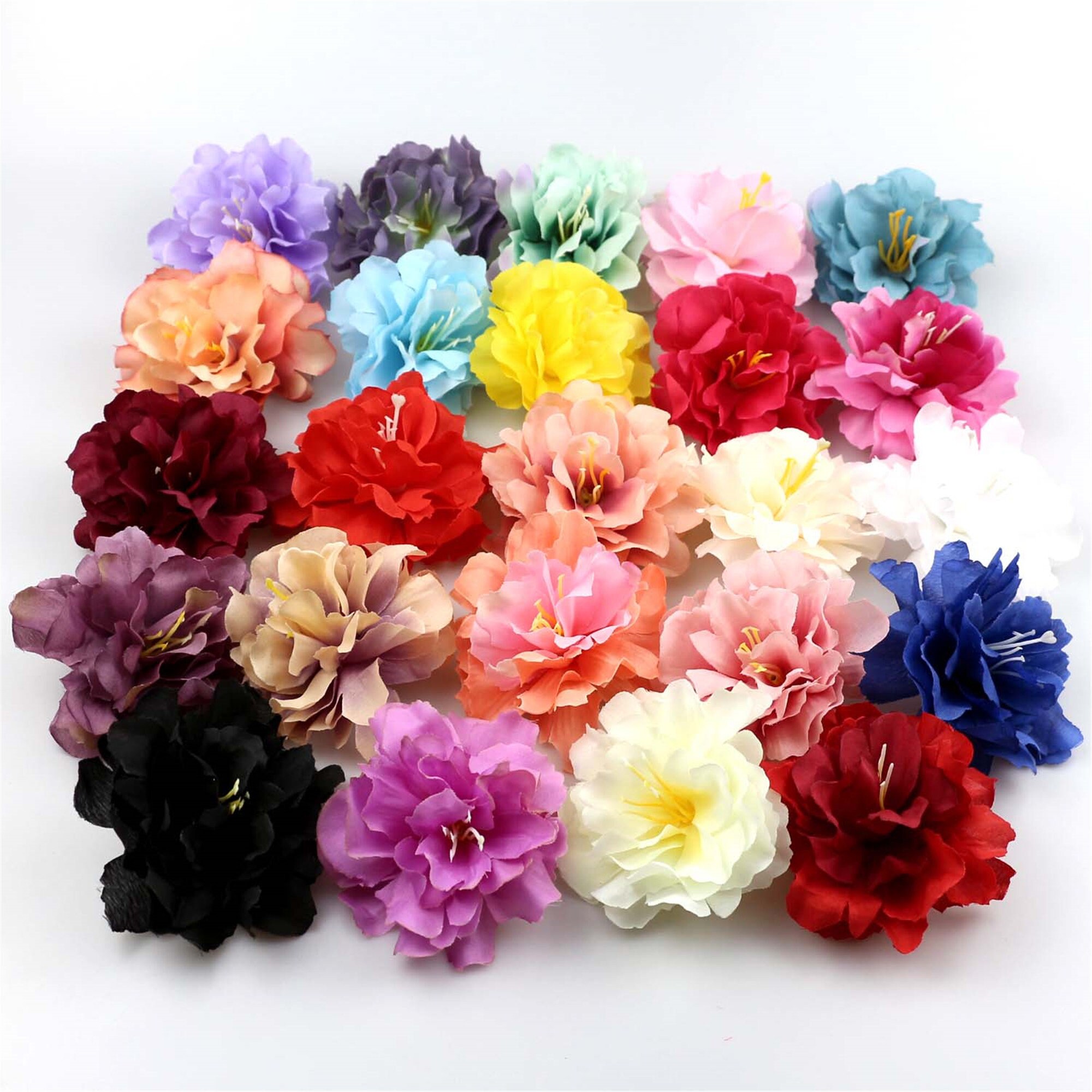 50Pc 8cm Peony Flower heads in bulk for Crafts Silk Peony Rose Etsy