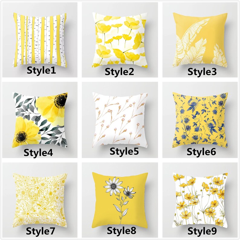 Yellow flower Pillow CoversSun flower Lumbar Pillowcases Etsy