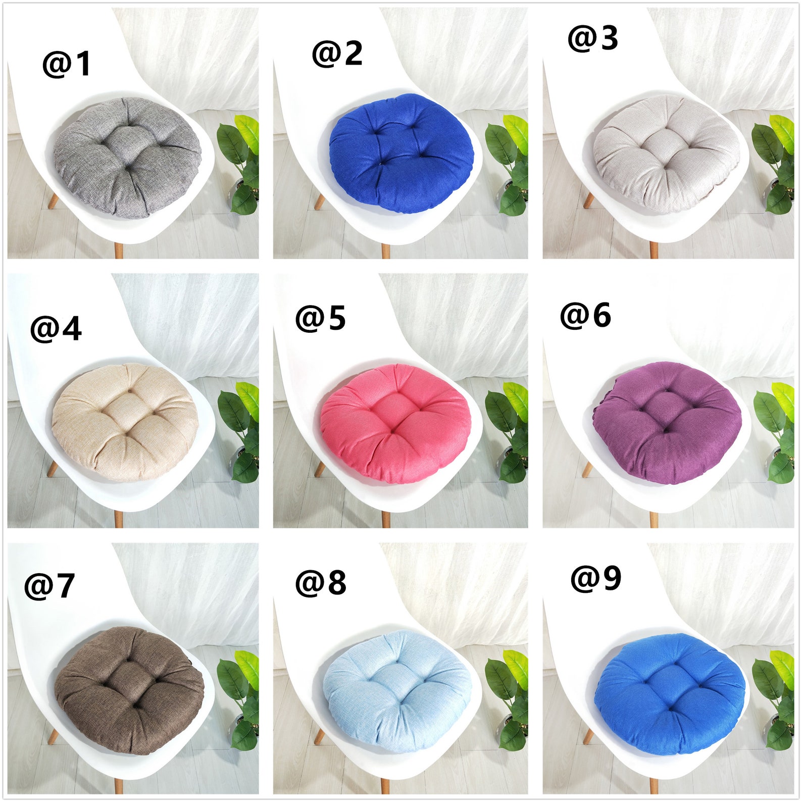 Linen Round Chair cushion /16 18 20 Single Etsy