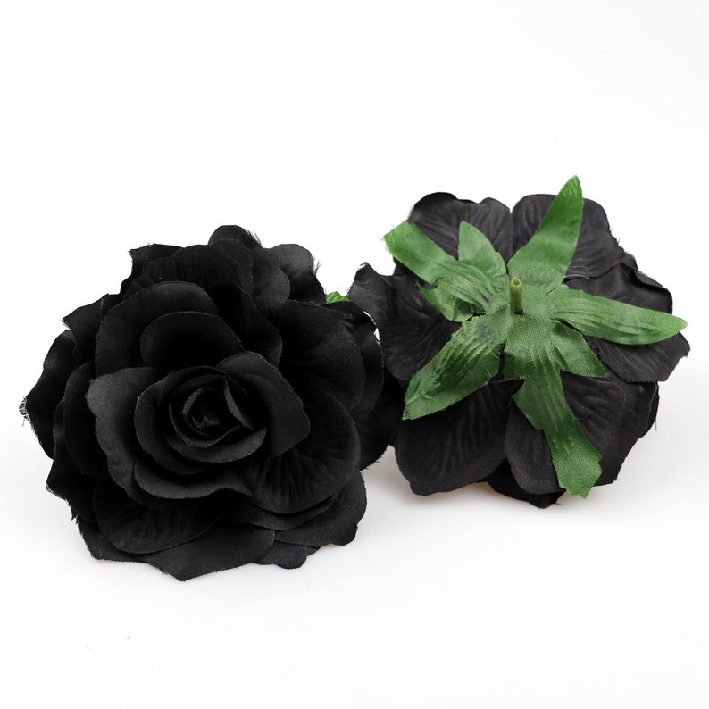 12cm Black Silk Rose Heads 550pcs Black Artificial Flowers Etsy