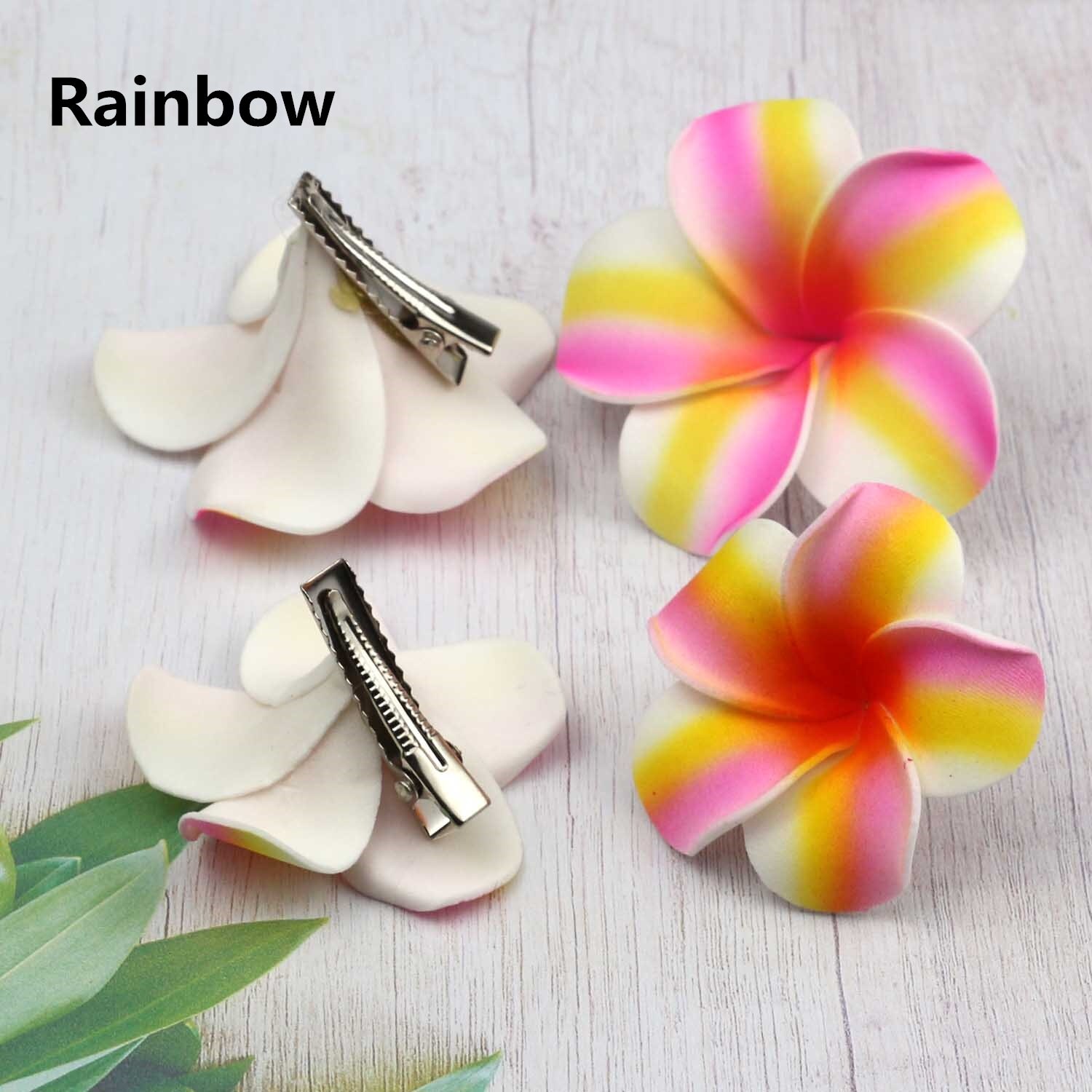 250Pcs 5cm Hawaiian Plumeria Flower Foam Hair Clip New Etsy