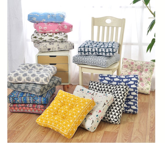 Cotton Linen Square Chair Cushion/16 18 20 Tatami Thicken Chair