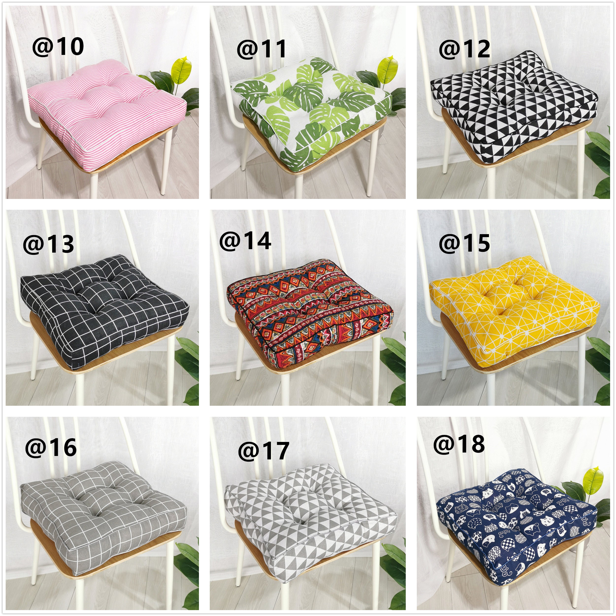 21 Colors Square Chair Cushion Pad/16 18 20 Thicken Cotton Linen