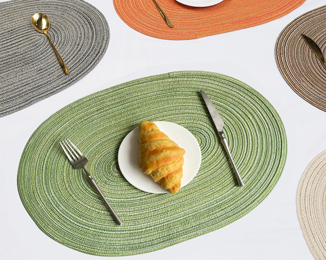 Oval Braided Placemats,boho Placemats Ramie Table Mats,heat Resistant