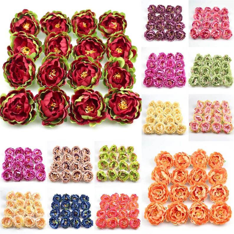 50X 6cm Bulk Artificial Silk Rose Simulation Flowers Heads Etsy